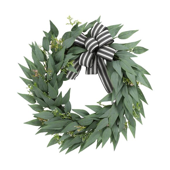 Other - 8086 Artificial Wreath, 23" Artificial Wreath for Front Door, Spring Green